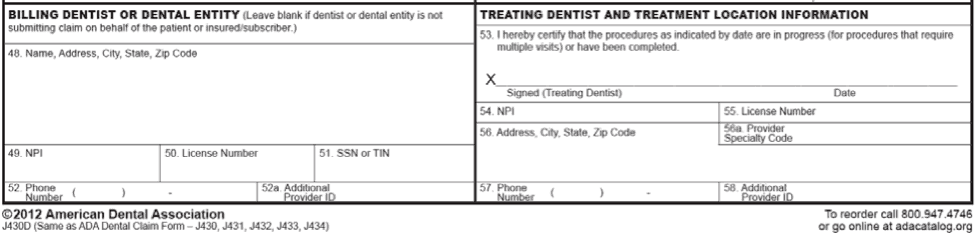 Billing Dentist Versus Treating Dentist