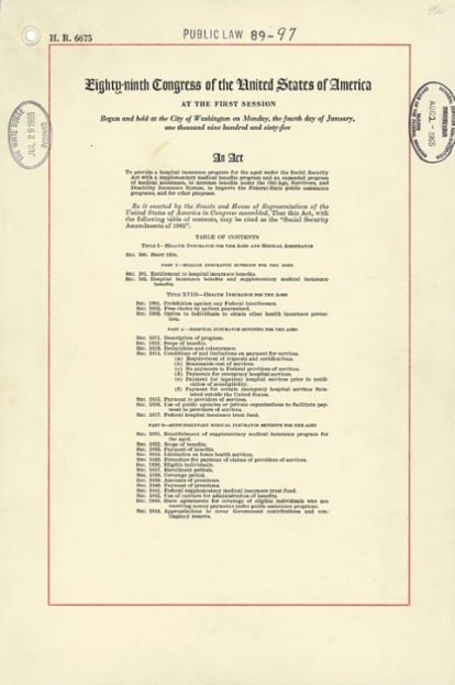 Social Security Amendments 1965 - Liles parker